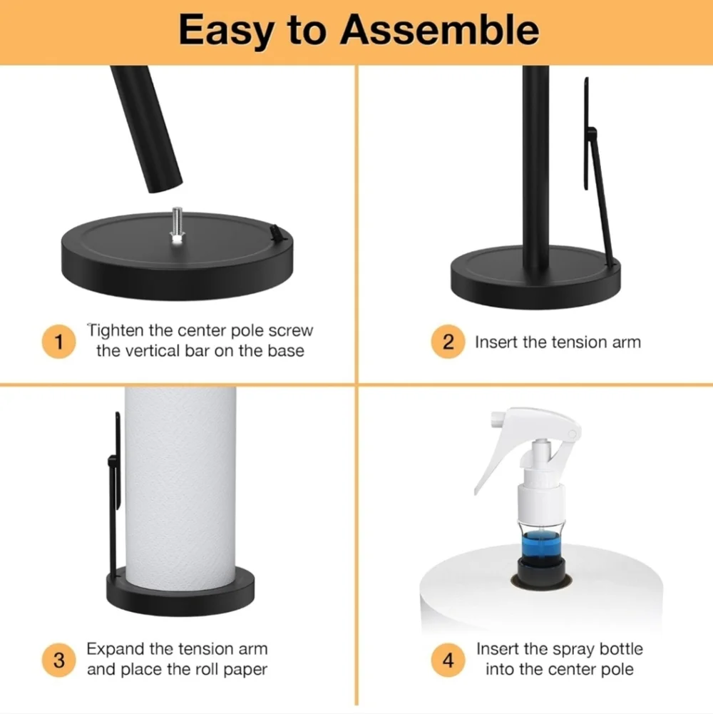 Paper Towel Holder with Spray Bottle
